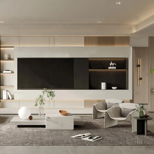 Muebles modernos de lujo para el hogar, el último diseño, soporte de <span class=keywords><strong>TV</strong></span> inteligente para sala de estar con barra de luz integrada, elegante <span class=keywords><strong>mueble</strong></span> de <span class=keywords><strong>TV</strong></span> integrado - Product Image 3