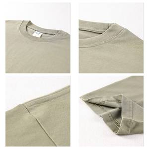 T-<span class=keywords><strong>shirt</strong></span> d'été à manches courtes 100% <span class=keywords><strong>coton</strong></span> personnalisé pour femmes 200G Double <span class=keywords><strong>gaze</strong></span> poids lourd FOG couleur unie coupe surdimensionnée - Product Image 2