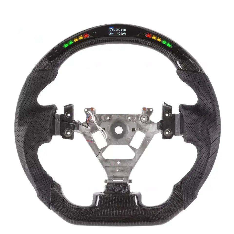 100% Real LED RPM volante in fibra di carbonio adatto per Nissan 350z FX35 volante in fibra di carbonio