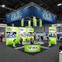 Stand d'exposition portable, stand modulaire en tissu tendu, toile de fond publicitaire, stand d'exposition pour salon professionnel