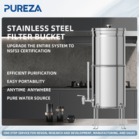 Système de filtration d'eau de comptoir en acier inoxydable PUREZA certifié NSF 2,9 gallons - Double performance (42/53), cible les PFOS, PFOA, COV