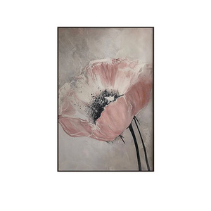 Hand Painted Oil Painting Abstract Flower Art Modern Minimalist <b>Wall</b> Decor With <b>Frame</b> For Living Room Entryway - Product Image 5