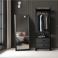 Offres Spéciales moderne chambre affichage vêtements suspendus armoire étagère de rangement meubles Portable garde-robe placard