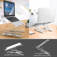 Le support pour ordinateur portable en aluminium réglable convient aux ordinateurs portables et aux tablettes allant de 10 pouces à 17 pouces.