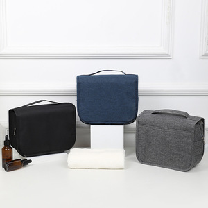 Bolsa de cosméticos colgante para viaje, organizador multiusos para almacenamiento de maquillaje, color gris, para viajes y uso en el baño, 41x22x9cm - Product Image 2