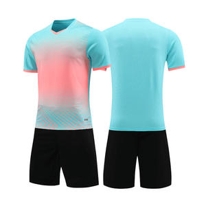 球衣短袖体育用品服装浅蓝色篮球球衣足球足球工厂足球球衣 - Product Image 6