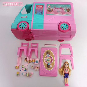 Giocattoli fortunati in plastica fai da te bambola di moda multifunzionale finta modello di gioco con carrozza ristorante Dessert per ragazze - Product Image 3