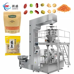 Automatic Bean Weighing Filling Packaging Machine Legume Soybean Peas Dal Pulse Premade Zipper Bag Vacuum Packing Machine