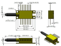 850 ± 10NM 10MW 14PIN Butterfly SLED Module de diodes laser à large bande superluminescentes Diodes de fibre couplées par fibre