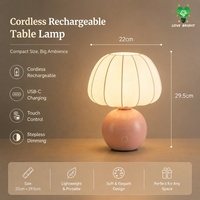 Lampe de table en céramique rechargeable avec abat-jour en soie, USB-C, 3 températures de couleur, à intensité tactile, sans fil, pour la décoration de la maison et des hôtels