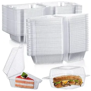 Transparente alimentos embalagem caixa plástico dobrável recipiente pode conter salada, frutas, pão, cupcakes caixa takeaway