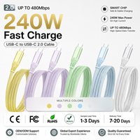 Cable de Carga Rápida USB-C LUNGKAY OEM Lungkai de 240 W y 5 A, Compatible con Computadoras, MacBook, iPhone, CarPlay, Personalizable, con Trenzado de Nailon PD/QC
