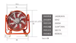 300MM Portable Axial Flow <strong>Fan</strong> <strong>Blower</strong> Ventilating <strong>Fan</strong> Duct <strong>Fan</strong> for Exhaust and Flexible Duct - Product Image 5