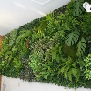 Painéis de parede artificiais para decoração, jardim doméstico, plantas verdes, para área externa, plantas artificiais, parede verde e plástico