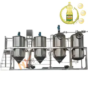 Equipo de refinación de aceite comestible continuo y por lotes máquina de prensado y refinería de aceite de palma de girasol