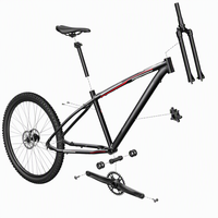 Cadre de VTT en alliage d'aluminium Hardtail 26 27,5 29 pouces avec frein à disque, boîtier de pédalier fileté, supports de porte-bidon, soudure, logo OEM personnalisé