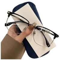 Montures de lunettes carrées à verres anti-lumière bleue avec logo personnalisé à la mode Lunettes noires pour hommes
