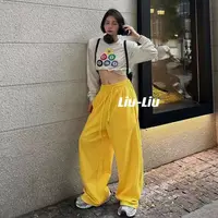Wholesale Hot Streetwear Y2K Sweatpants Solid Pocket Casual Stretchy High  Waist Wide Leg Pants 2022New Fall Clothes For Women From m.