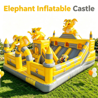 Structure gonflable combinée en PVC de 0,55 mm avec toboggan sec, aire de jeux gonflable extérieure pour événements