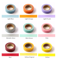 Cinta Adhesiva Decorativa Washi de Colores Sólidos, 15mm, Kit de Cintas Adhesivas Decorativas con Encaje para Álbumes, Diarios, Envoltura de Regalos