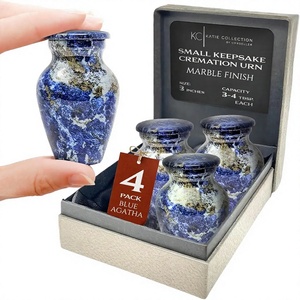 <b>White</b> Cremation Urns Set of 4 Adult Memorial Ash Containers with <b>Silver</b> Lids in Black Box Packaging Keepsake Urn With Free <b>Bag</b> - Product Image 3