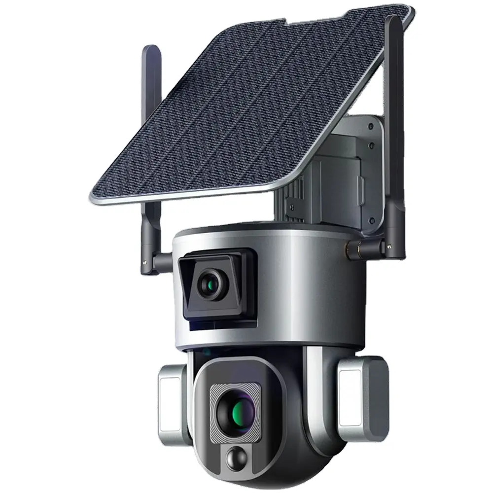 كاميرا أمن خلوية 8MP 4K WiFi مراقبة 4G LTE لاسلكية تعمل بالطاقة الشمسية رؤية ليلية ملونة