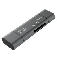 Pembaca kartu USB OTG, untuk Laptop Smart SIM pembaca kartu tipe-c dengan instalasi eksternal mendukung kartu SD CF XD SM