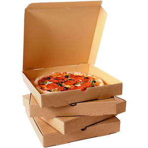 Caja de Pizza de Cartón Corrugado Marrón con Diseño Personalizado - Product Image 1
