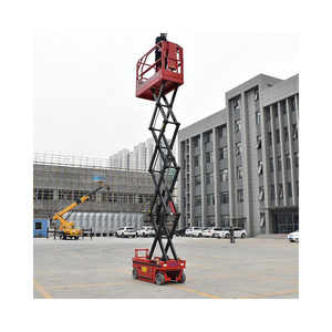 Plateforme élévatrice à ciseaux électrique, hauteur 6-14 m, capacité 230-450 kg, autopropulsée, hydraulique, pour travaux en hauteur, utilisation en construction extérieure - Product Image 1