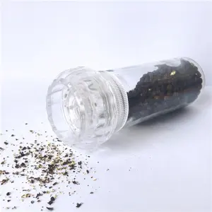 Wholesale Plastic Sea Salt Grinder Cap Pepper Spice Mills With Glass Jar