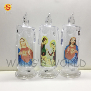 Nến trụ <span class=keywords><strong>LED</strong></span> không lửa chất lượng cao hình Đức Mẹ Maria và Chúa Giêsu, dùng pin, trang trí nhà cửa, lễ hội, đám cưới, năm mới - Product Image 3