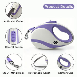 Yeni varış 5m otomatik geri çekilebilir köpek tasma ile LED ışık moda stil Pet yürüyüş tasma - Product Image 3