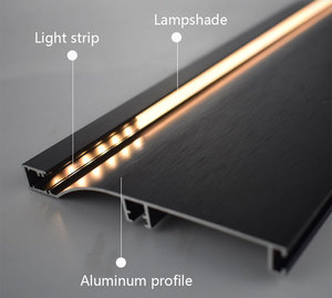 Nhôm LED Ốp Chân tường Board - Dimmable <span class=keywords><strong>RGB</strong></span> chiếu sáng, cảm ứng bảng điều khiển cho nhà hiện đại/văn phòng trang trí - Product Image 4