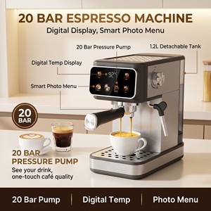 <span class=keywords><strong>Machine</strong></span> à <span class=keywords><strong>expresso</strong></span> haut de gamme en aluminium moulé sous pression avec finition brillante, double filtre en acier inoxydable, chrome premium, pour la maison, la cuisine et les cafés - Product Image 3