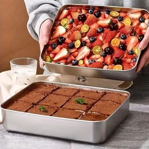 Moule à gâteau rectangulaire 26x10x5cm avec fond amovible - Moule à pain en <span class=keywords><strong>aluminium</strong></span> anodisé pour la cuisson du tiramisu, de la mousse et du cheesecake - Product Image 1