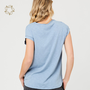 Chemisier de maternité biologique, Tee-shirt d'<span class=keywords><strong>allaitement</strong></span> en coton biologique, t-shirts de grossesse écologiques, vêtements d'<span class=keywords><strong>allaitement</strong></span> Modal - Product Image 5