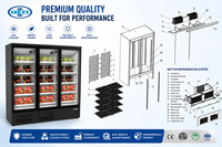 Réfrigérateur Vitrine Verticale à Porte Vitrée, Monotempérature, Économe en Énergie, pour Boissons, Idéal Hôtels et Magasins de Détail