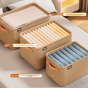 Fabric Clothing <strong>Storage</strong> <strong>Basket</strong>-Foldable &amp; Stackable Modern Minimalist Desktop Toy &amp; Wardrobe Pants Organizer for Home &amp; Dorm - Product Image 1