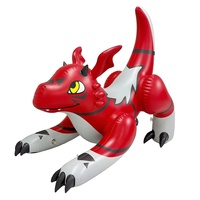 Dragon gonflable géant en PVC personnalisé de 4 pieds de long, jouet gonflable géant en forme de dragon rouge Aaron, personnage de dessin animé