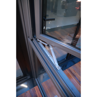 Échantillon Gratuit Fenêtre à Battant Personnalisée Double Vitrage Étanche Coupe-Vent Française Pas Chère en Aluminium avec Moustiquaire
