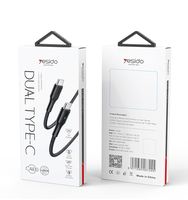 CA100 60W (20V/3A) Câble de chargeur USB de type C à charge rapide Cordon tressé en nylon Câble type-c à type-c