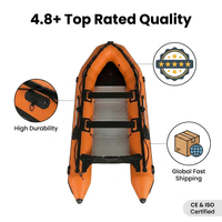 Bateau pneumatique de sport en aluminium et PVC soudé thermiquement de 2,3 m (7,5 pi) pour 2 personnes, mini-bateau d'assaut rapide pour la pêche et les secours d'urgence