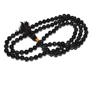 Cuentas negras de obsidiana, Jap Mala 108, cuentas de oración - Product Image 1