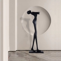 Lampadaire LED moderne d'intérieur pour hôtel, sculpture en résine surdimensionnée, ornement de gymnastique, lustre suspendu pour