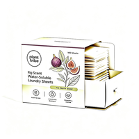 Feuilles de lessive parfumées à la figue, portables, dissolvables, nettoyage en profondeur, parfum fruité longue durée, papier à lessiver