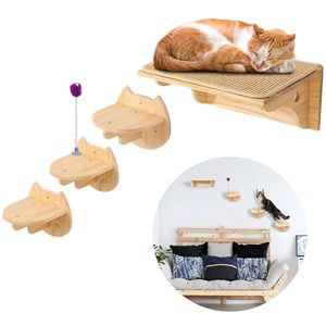 Hot Bán Mèo Tường Bước Kệ Sisal Mat + 3 Tường Bước Bền Vững Leo Núi Chơi Gãi Mèo Tường Kệ - Product Image 1