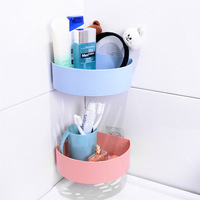 Étagère Murale de Rangement en Plastique à Ventouse, Sans Trace, pour Salle de Bain et Salon