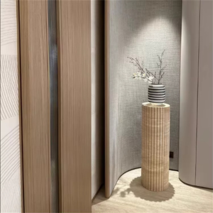 STONEKOCC Prêt à expédier 30x30x50/65cm/90cm <span class=keywords><strong>Colonne</strong></span> de base en marbre beige, socle en travertin pour <span class=keywords><strong>entrée</strong></span>, hôtel, salon, villa - Product Image 3