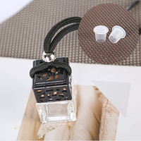 Bouteille de parfum vide pour voiture 8ml, grand format, carré ajouré, diffuseur suspendu pour véhicule, pendentif