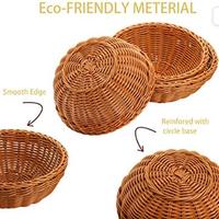 Groothandel handgeweven ecologische duurzame PP rotan multifunctionele brood- en voedselopbergmand voor thuis, bakkerij en restaurant